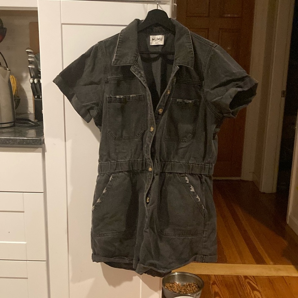 Show me your mumu black denim romper